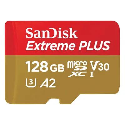 Paměťová karta SanDisk microSDXC 128GB Extreme PLUS + Rescue PRO Deluxe + SD adaptér