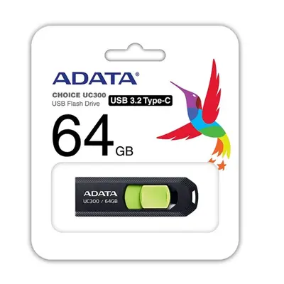 64GB ADATA UC300 USB 3.2 černá/zelená