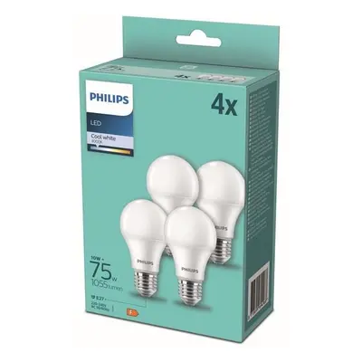 Philips 8718699694968 LED žárovky 4x10W/75W | E27 | 1055lm | A60 | 4000K - set 4 ks