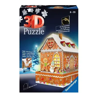 Puzzle Ravensburger 3D 112371 Perníková chaloupka (Noční edice) 216 dílků