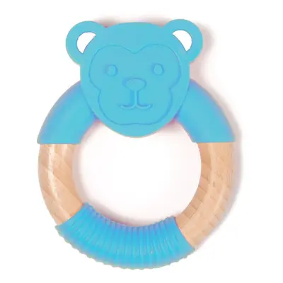 Kousátko Bo Jungle kousátko B-Teether Animal Wood Blue Monkey