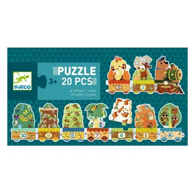 Puzzle DJECO Puzzle Vlak se zvířátky - 20 pcs