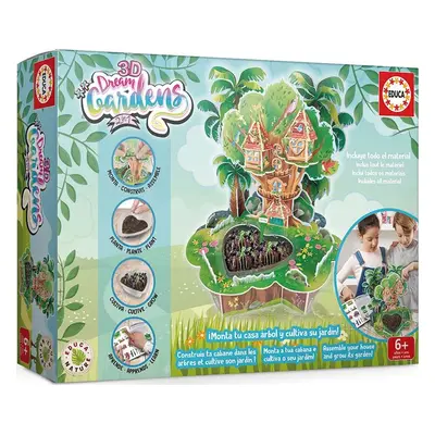 3D puzzle EDUCA Kreativní sada 3D Dream Gardens: Dům na stromě 2v1