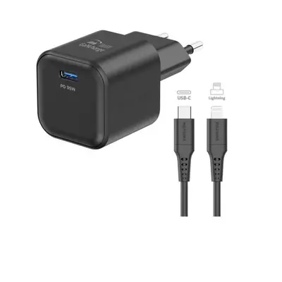 Nabíječka do sítě Swissten síťový adaptér GaN 1x USB-C 35W Power Delivery + datový kabel USB-C/L