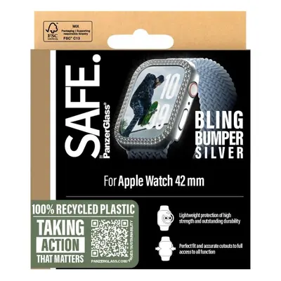 Ochranný kryt na hodinky PanzerGlass SAFE Apple Watch 10 42mm bumper třpytivě stříbrný rámeček