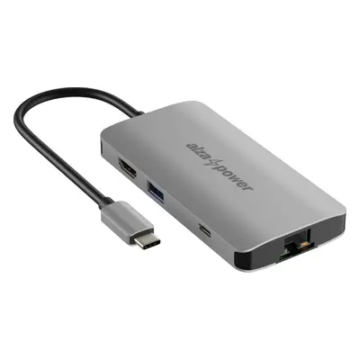 Dokovací stanice AlzaPower Metal USB-C Dock Station 8v1 vesmírně šedý