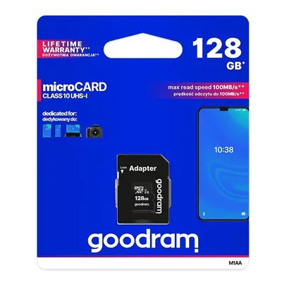 Goodram paměťová karta Micro Secure Digital Card, 128GB, micro SDXC, M1AA-1280R12, UHS-I U1 (Cla