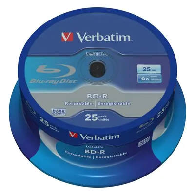 Média VERBATIM BD-R SL DataLife 25GB, 6x, spindle 25 ks