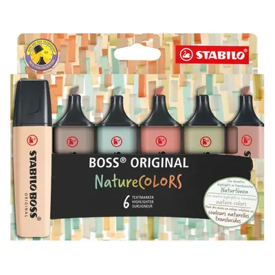 Zvýrazňovač STABILO BOSS ORIGINAL NatureCOLORS - 6 ks sada