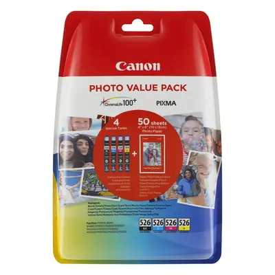 Cartridge Canon CLI-526 Multipack + fotopapír PP-201