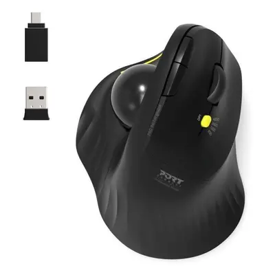 Myš PORT CONNECT ERGONOMIC TRACKBALL, černá