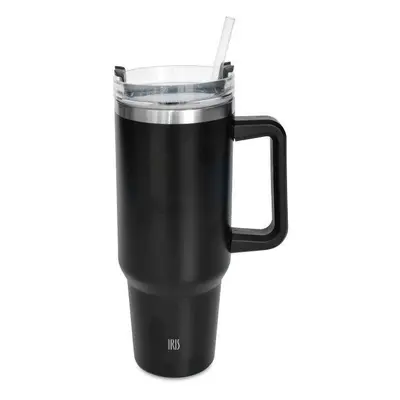 Termohrnek Iris Barcelona Tumbler s brčkem 1,2 l, černý