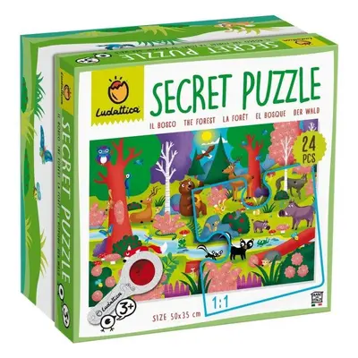 Puzzle Ludattica - Secret Puzzle s lupou, Lesní zvířátka