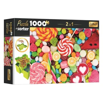 Puzzle Trefl Puzzle s třídičem 2v1 Sladkosti 1000 dílků