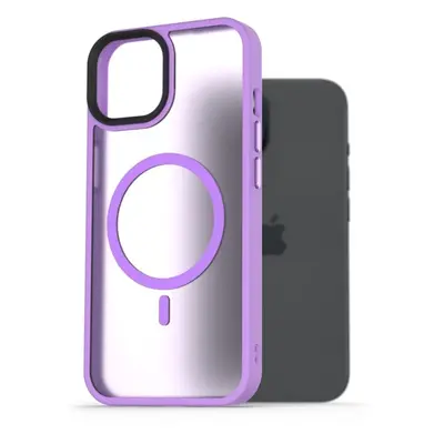 Kryt na mobil AlzaGuard Matte Case Compatible with MagSafe pro iPhone 15 světle fialový