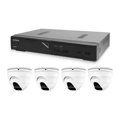 Kamerový systém AVTECH set 1 x AVTECH NVR AVH1109 + 4 x 2MPX IP Dome kamera AVTECH DGM2203ASVSEP