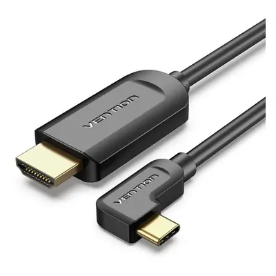 Video kabel Vention Type-C (USB-C) to HDMI Cable Right Angle 1.5m Black