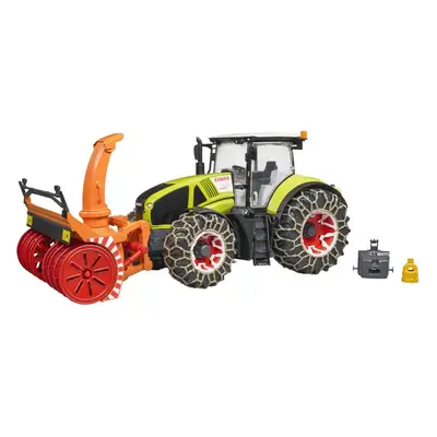 Auto Bruder 03017 Traktor Claas Axion 950 se sněžnou frézou a řetězy