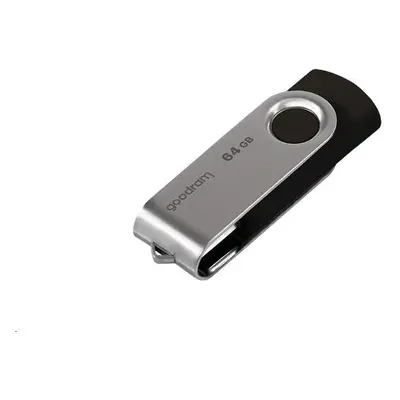 Goodram USB flash disk, USB 3.0, 64GB, UTS3, černý, UTS3-0640K0R11, USB A, s otočnou krytkou