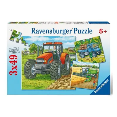 RAVENSBURGER Puzzle Zemědělské stroje 3x49 dílků