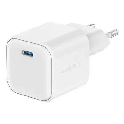 Nabíječka do sítě Swissten síťový adaptér GaN 1x USB-C 35W Power Delivery bílý