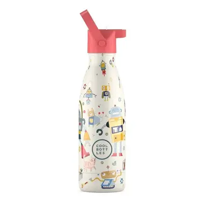 Cool Bottles dětská nerezová termolahev Kids Messy Robots třívrstvá 350 ml 3D