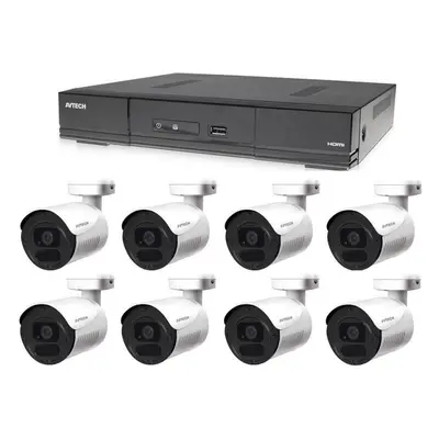 AVTECH Kamerový set - 1× DVR DGD1009AV, 8× 5MPX Bullet kamera DGC5105TS, 4× napájecí zdroj