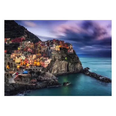 Puzzle Enjoy Manarola za soumraku, Cinque Terre, Itálie 1000 dílků