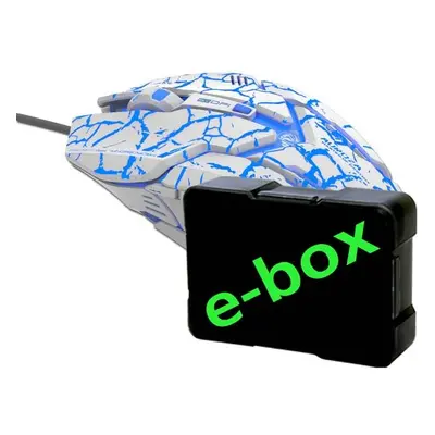 E-blue Myš Auroza Gaming, 4000DPI, optická, 6tl., drátová USB, bílá, herní, e-box