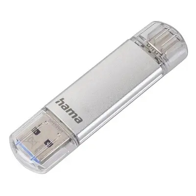 Flash disk Hama Flash Pen Laeta, USB-C/USB-A 3.1, 256 GB, 40 MB/s, stříbrný