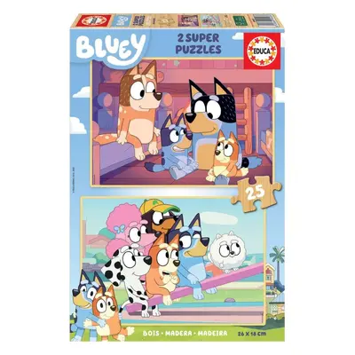 EDUCA Dřevěné puzzle Bluey 2 × 25 dílků