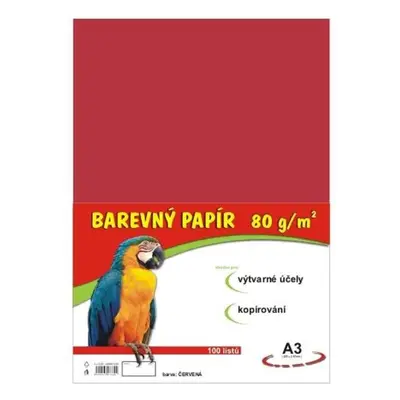 Barevný papír Stepa Barevný papír A3 / 100 / 80 g - červený