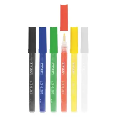 Popisovače Stylex Acrylic marker, 6 základních barev