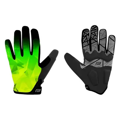 Cyklistické rukavice Force MTB CORE, fluo-zelené L