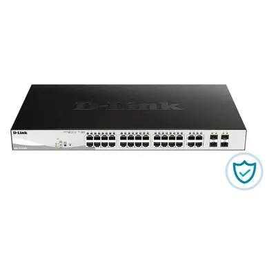 D-Link DGS-1210-28P L2/L3 Smart+ PoE switch, 24x PoE 10/100/1000 Base-T, 4x 1000Base-T /SFP, 193