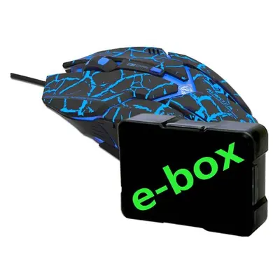 E-blue Myš Auroza Gaming, 4000DPI, optická, 6tl., drátová USB, černá, herní, e-box