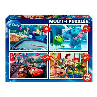 Puzzle Educa Puzzle Disney Pixar Mix 4v1 (50,80,100,150 dílků)