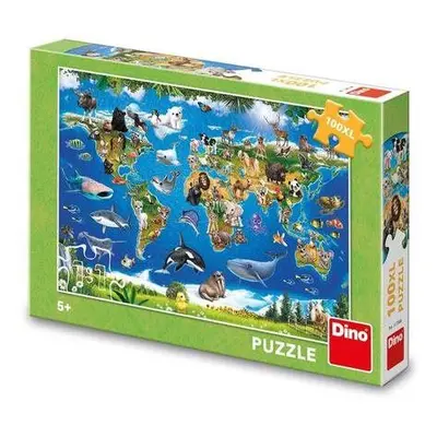 Puzzle Dino Mapa zvířat XL