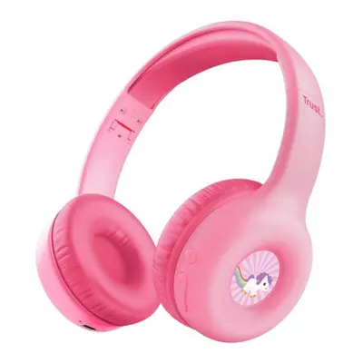 Bezdrátová sluchátka Trust NOUNA Wireless Kids headphones růžová