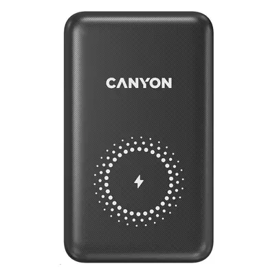 CANYON powerbanka PB-1001B PD&QC3.0,10 000mAh,Qi&AppleMagSafe,In 5/9V (Lightning/USB-C),Out 5/9/