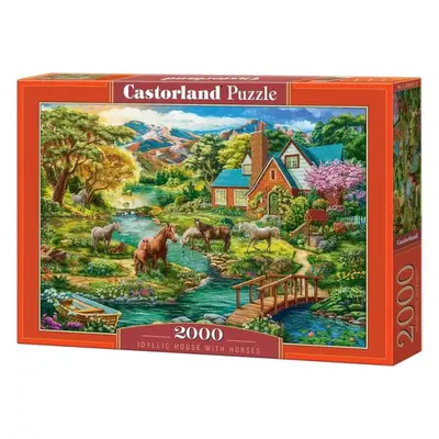 CASTORLAND Puzzle Idylický dům s koňmi 2000 dílků