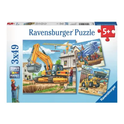 RAVENSBURGER Puzzle Stavební stroje 3x49 dílků