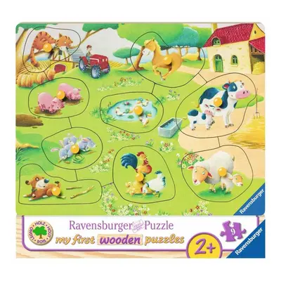 RAVENSBURGER Dřevěná vkládačka Zvířátka na farmě