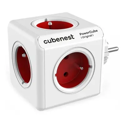 Zásuvka Cubenest Powercube Original, 5x zásuvek, bílá/červená