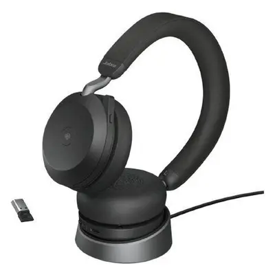 Bezdrátová sluchátka Jabra Evolve2 75 MS Stereo USB-C Stand Black