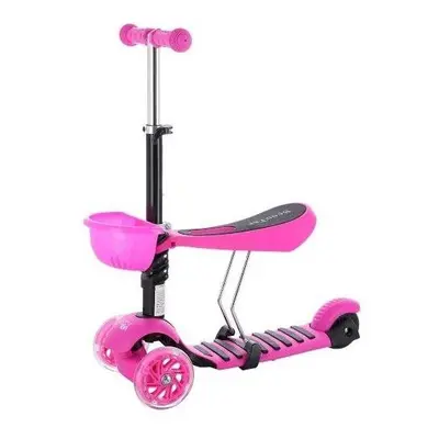 Dětská koloběžka Werk Mini Scooter 2v1 se svítícími LED koly, růžová