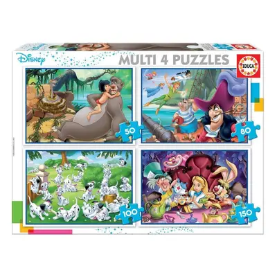 Puzzle Educa Puzzle Disney pohádky 4v1 (50,80,100,150 dílků)