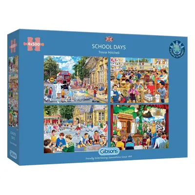 GIBSONS puzzle Školní den 4 × 500 dílků