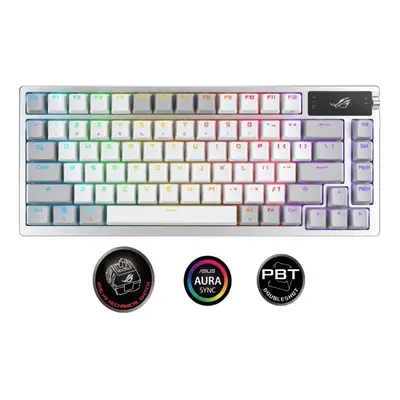 Herní klávesnice ASUS ROG AZOTH Moonlight White (ROG NX Snow / PBT) - US