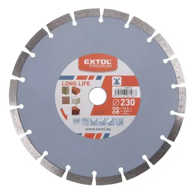 Diamantový kotouč EXTOL PREMIUM kotouč diamantový řezný, segmentový Long Life, 230x22,2x2,8mm, 1